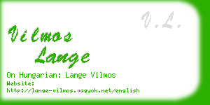 vilmos lange business card